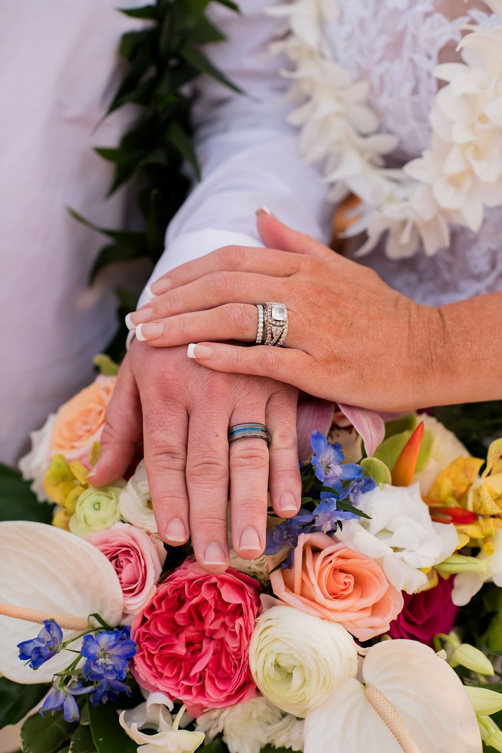 Tropical floral detail for Kauaʻi wedding